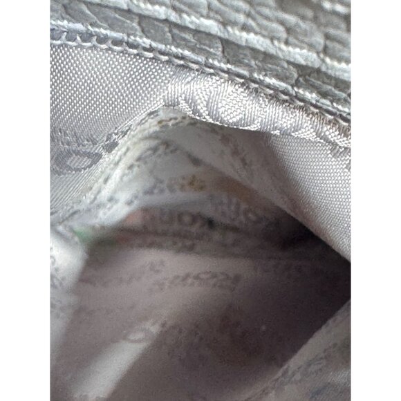 Michael Kors Pebbled Leather Gray Crossbody Bag Logo Charm Adjustable Strap - Picture 5 of 6